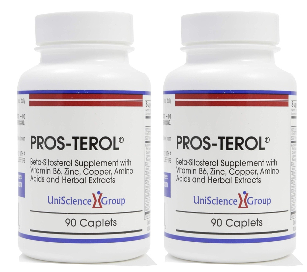 Pros-TEROL(2ボトルキット)、カボチャ種子と900mg植物ステロールによる前立腺の救済、ネトルルート、ジンジャールート、リコリスルート抽出物90カプレット