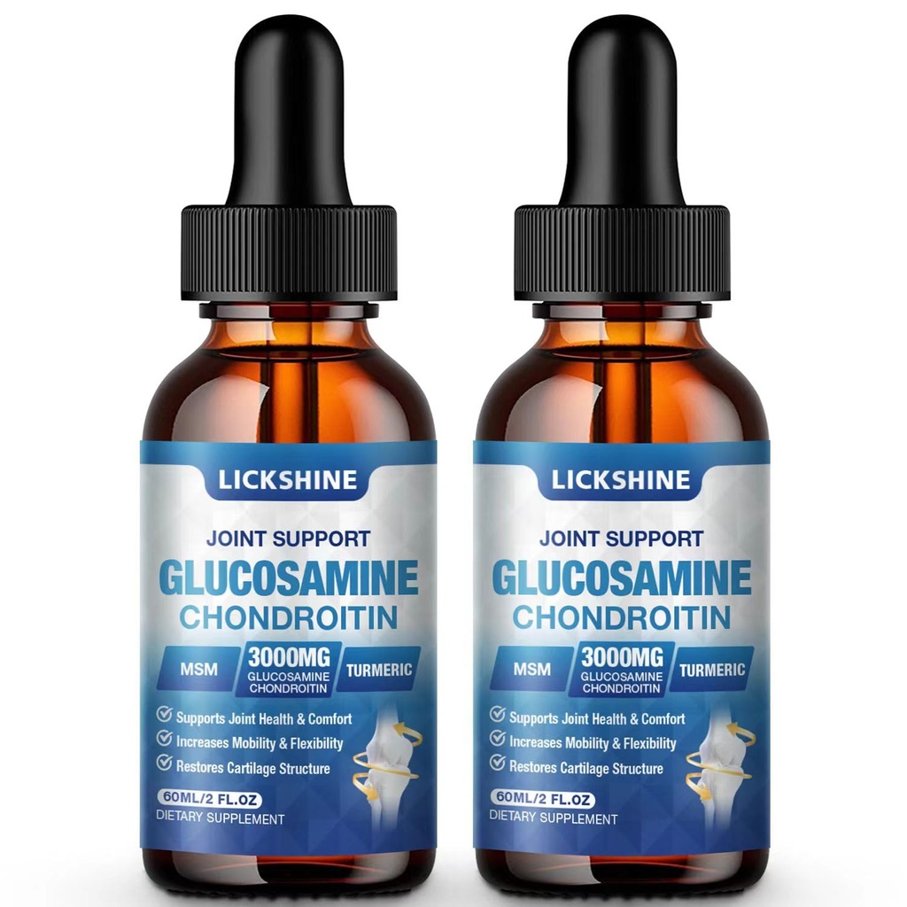 2パックグルコサミンコンドロイチンMSM液体ドロップ - Quercetin Boswelia、Bromelain、Hyaluronic酸、酸化防止免疫サポート(4 Fl oz)で大人のための余分な強さの共同サポート補足