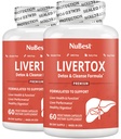 LiverTox - 高度な肝臓デトックス&クレンジングフォーミュラ - ミルクアザメ、ターメリック、アーティチョーク、タンポ、ビート&亜鉛によるハーブ肝臓サポートは、肝臓機能と消化を助けます  パック2