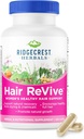 RidgeCrestの草の毛のReVive、ビタミンC、Biotin (6000mcg)、亜鉛および銅、健康な毛、皮および釘(120の帽子、30のサービング)を支える女性のための毛のビタミン