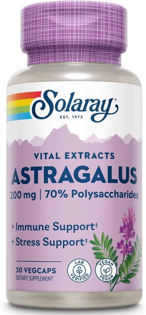 SOLARAY Astragalusの根のエキス200のmg   適応性及び健康な免疫機能及びストレス サポート | 非GMO | 30 VegCaps