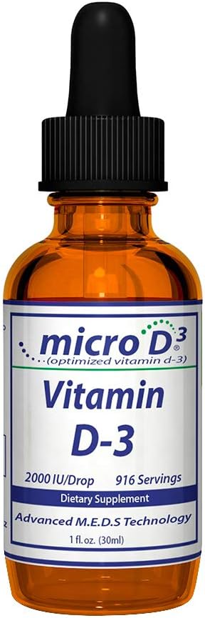 Nutrasal Micro D3 ビタミン D-3 ドロップ - 高濃度(2,000,000 IU) ビタミン D3 ナノテクノロジーと 10X 以上吸収 -1 オンス (30 ml)