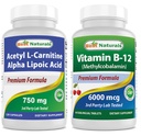 ベストナチュラルアセテートL-カルニチンとアルファリポ酸750mg&ビタミンB-12 6000mcg