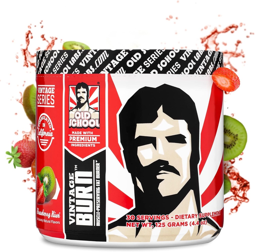 ヴィンテージバーン - 男性と女性のための脂肪バーナーパウダー - おいしいThermogenic脂肪と減量ドリンク - グリーンコーヒー豆、カフェイン、ラズベリーケトン - イチゴキウイ風味 - 30 サービング