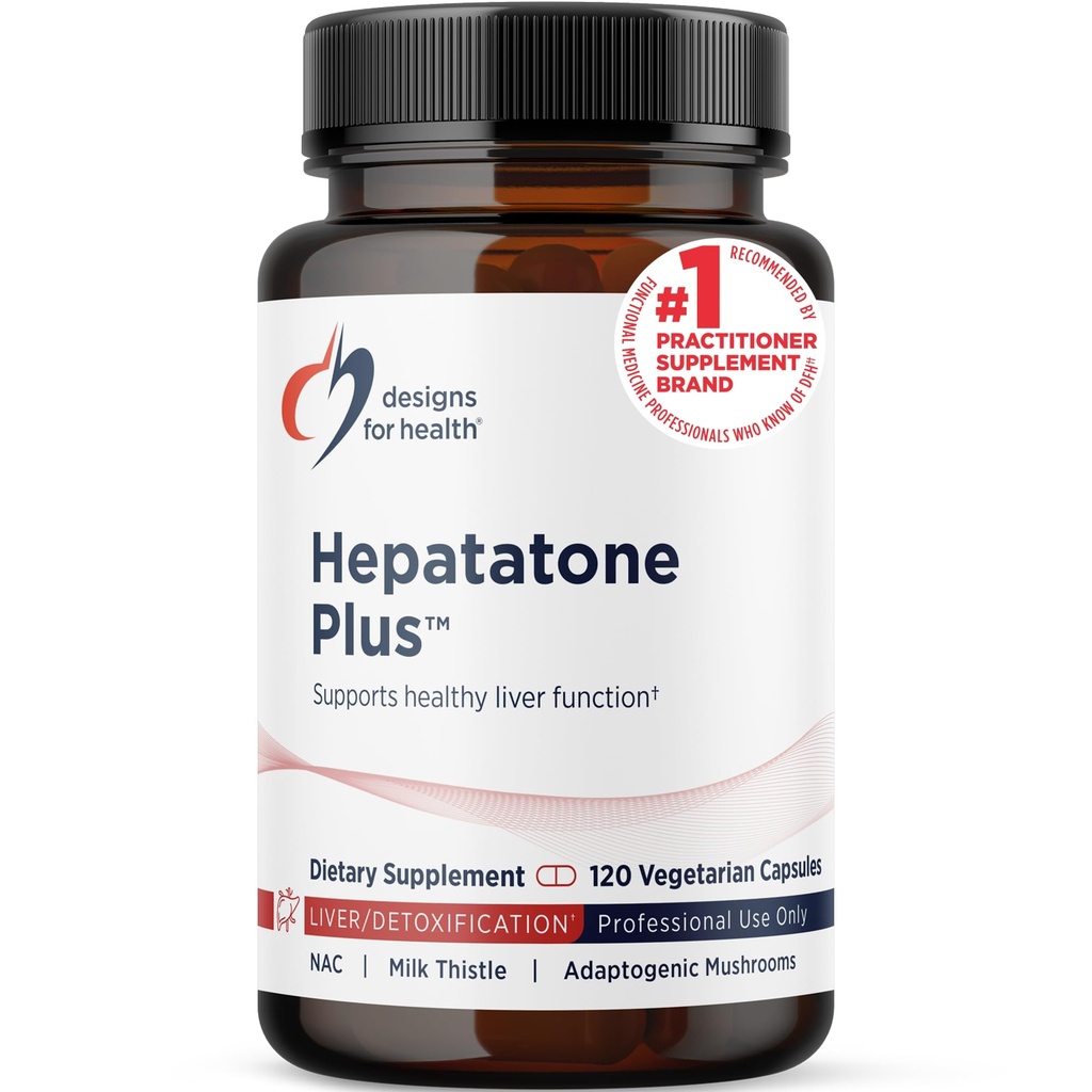 健康肝臓サポートカプセルのためのデザイン - Hepatatone Plusとミルクアザミ、NAC、Schisandra - クレンジング+免疫サポートのためのキノコ抽出物 - 男性+女性(120カプセル)のための肝臓デトックスサプリメント