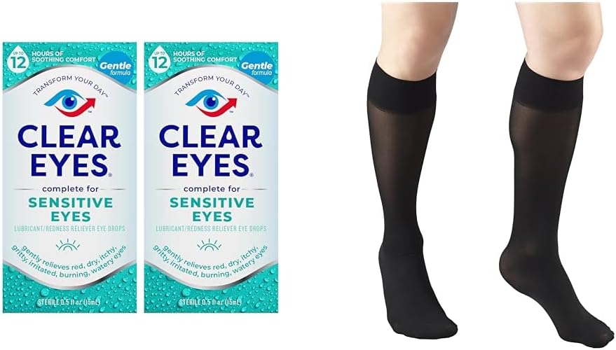 明確な目の敏感な目の低下2のパック及びトルフォームのせん断の圧縮のストッキングの女性の膝の高い20 Denierの黒媒体