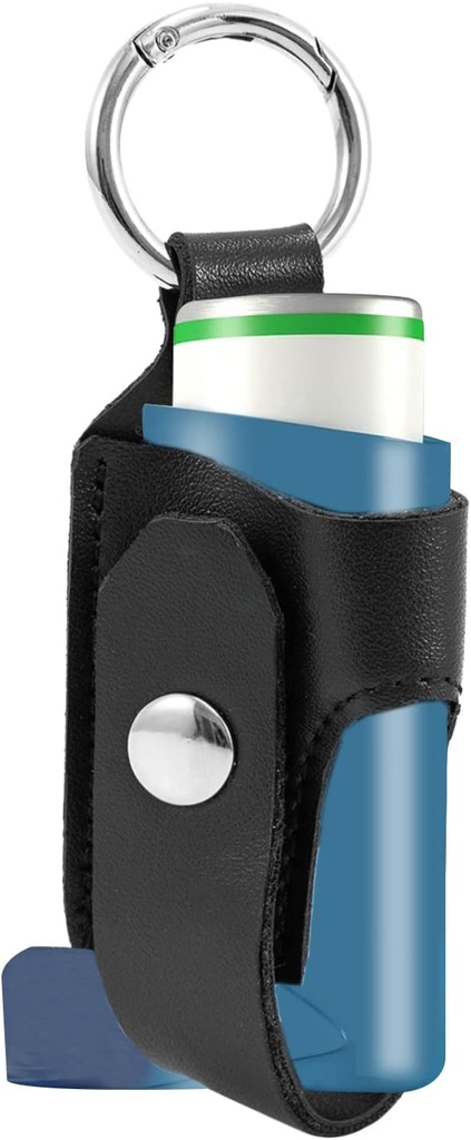 Asthma Inhaler Holder PU Leather Travel Handy Holder, Lightweight Portable Asthma Inhaler Case for Adults and Kids (Inhaler Not Included)