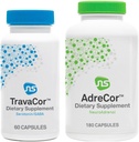 NeuroScience Mood + Adrenal サポート セット - AdreCor + TravaCor (2 製品, 180 カプセル, 60 カプセル)