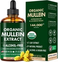 Mulleinは肺、Mulleinの葉及びLicoriceのエキスサポートLungの清潔及び健康な呼吸、有機性のMulleinの葉のチンキの草の補足、添加物のMulleinのエキスの低下2のfl Oz 60Mlのための低下を落としません