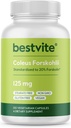 BESTVITE Coleus Forskohlii 125 mg - 20% フォルスコリン(120 ベジタリアンカプセル) - Forsleanで作られた 臨床研究に支えられた唯一のフォルスコリン成分。