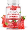 softbear Potassium Gummies for Adults, Sugar Free Potassium Chloride Gummies 1200mg Support Leg Cramps & Electrolyte Balance High Potency Potassium Supplement, Strawberry Flavor 60 Count