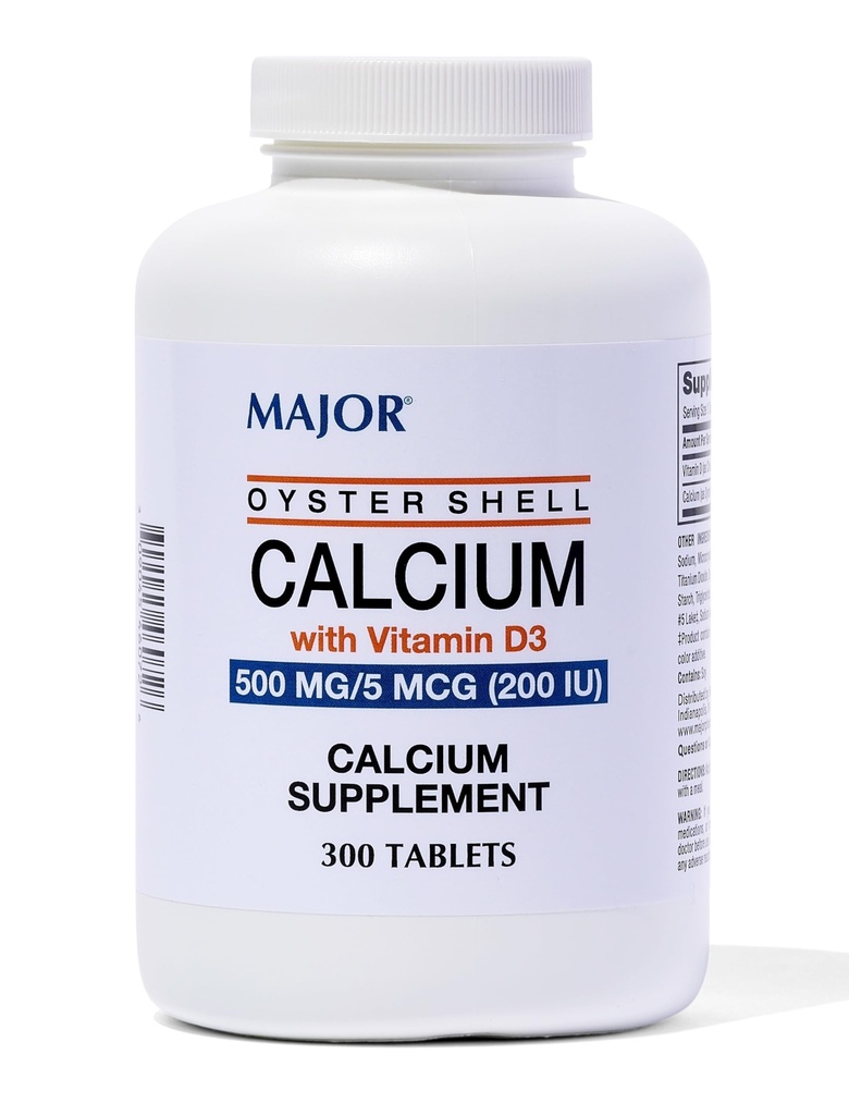 ビタミンD3 500mg / 5mcg(200 IU) - 毎日のカルシウムサプリメント - 300錠(1パック)