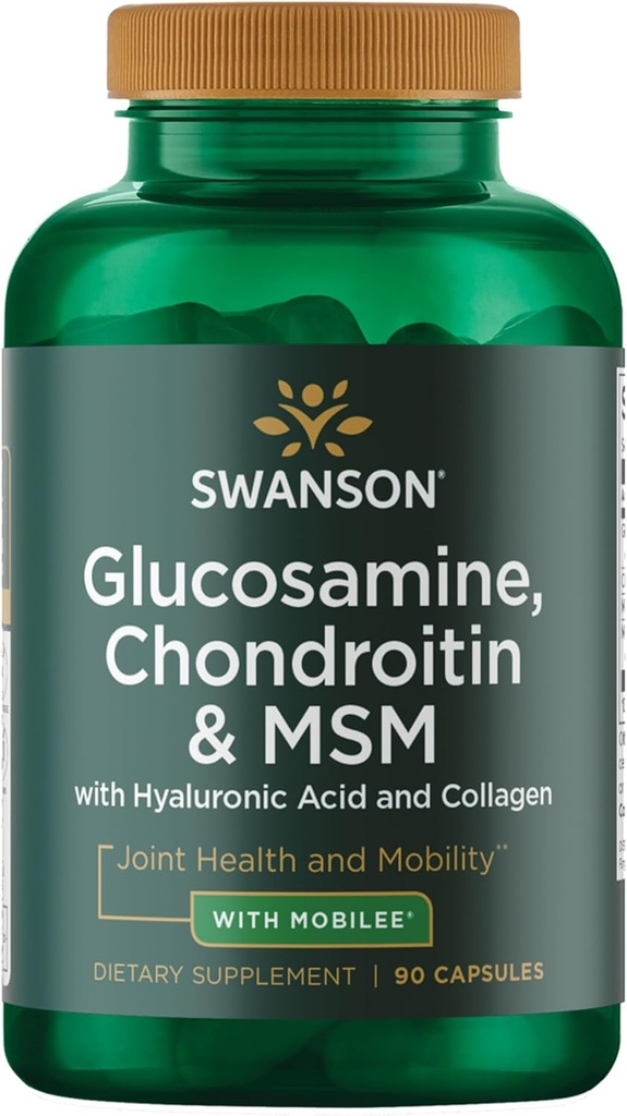 Swanson Glucosamineのコンドロイチン及びHyal-Joint 90のカプセルが付いているMsm
