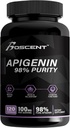 Chamomileのエキス120の計算からのApigeninの補足100mg - 98%純度-睡眠のためのApigeninの補足、気分、認知、前立腺の健康-優秀な睡眠の援助、非GMOの注入口- 4-Monthの供給