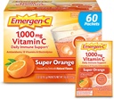 毎日の免疫サポートカフェインのためのEmergen-C 1000mgビタミンCの粉は亜鉛およびマンガン、Bのビタミンおよび電解物、極度のオレンジ味- 60の計算/2か月の供給とビタミンCの補足します