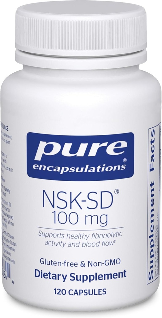 純粋なカプセル化NSK-SD - 100 mg Nattokinase - 正常な血循環のために - Fibrinolytic活動をサポート* -グルテンフリー&非GMO - 120カプセル