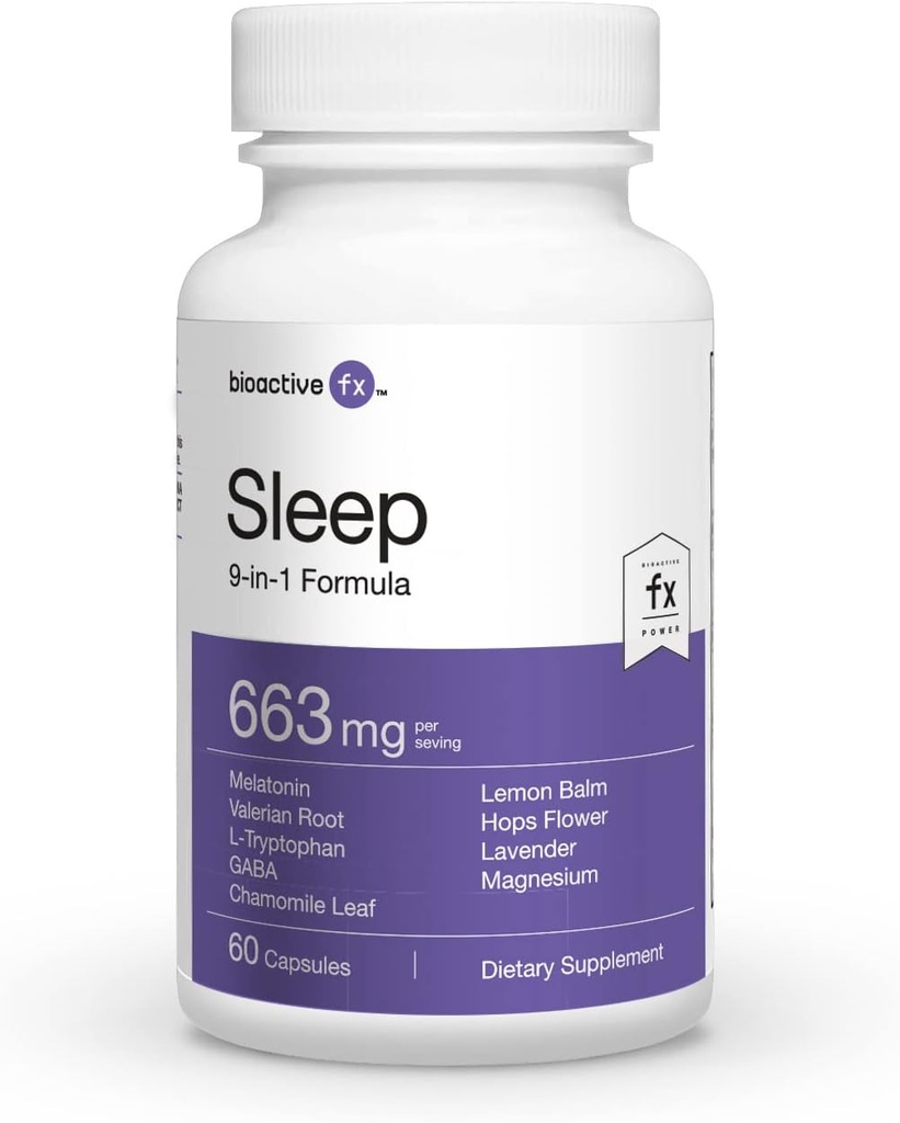 睡眠 - 60カプセル - オールナチュラル -100%薬物のない睡眠補助とノンハビットフォーミング - 高度なハーブコンプレックスを備えた強力な9イン1フォーミュラ