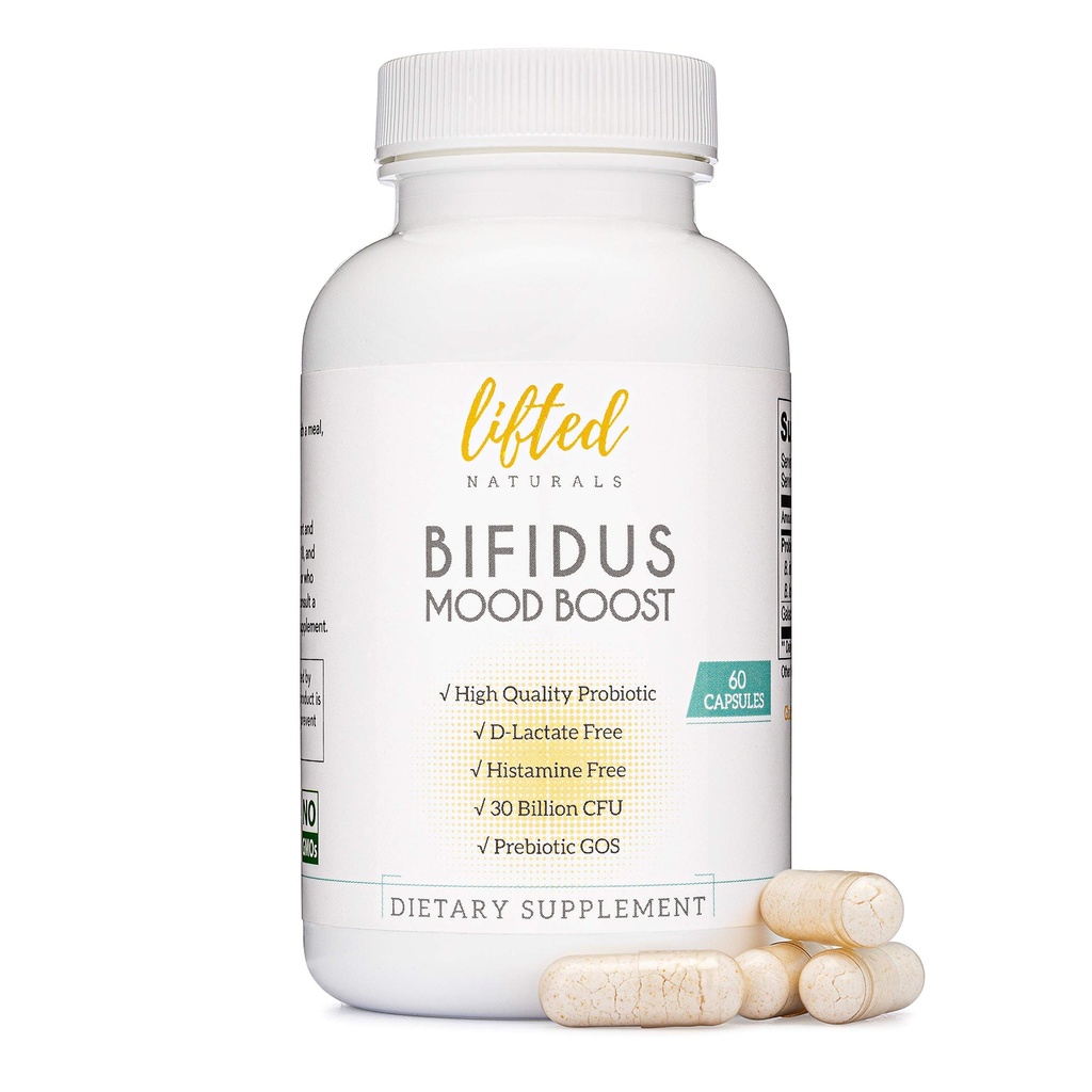 Probiotics 30 Billion CFU - Bifidus Mood サポート補足 w/prebiotics & probiotics for Women and Men - Mood & Digestion Support - ヒスタミンフリー - ナチュラル・ムード・ブースト - 60 日の供給、非GMO