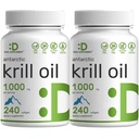 DEAL SUPPLEMENT 2 パックアンサルティックキルオイル、サービングあたり1,000mg、480 Softgels - メルリーフリー、魚の味なし - Omega-3s、EPA、DHA、アスタキサンチン、およびフォリディドで豊富 - 非GMO、グルテンフリー
