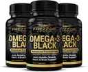 FREZZOR Omega 3 ブラック のための 共同ケア & コンフォート - ニュージーランド グリーン リッピング Mussel オイル カプセル; 53x 高い効力 と UAF1000 + スーパー 酸化防止, いいえ 魚 後味, 60 カウント (パック 3)