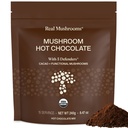 リアルマッシュルーム オーガニックホットチョコレートミックス with Reishi, Turkey Tail, Chaga, Shiitake, Maitake – カカオパウダー オーガニックマッシュルーム – 5 ディフェンダーキノコカオパウダー, 完全菜食主義者の, グルテンフリー, 15 サービング