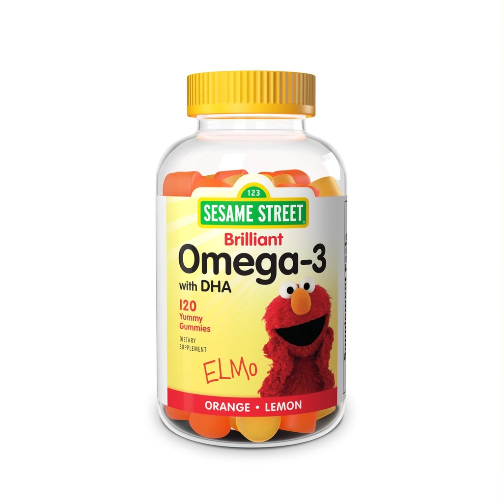 Sesame Street Omega 3 子供のためのグミー, 50 ガミーあたりオメガ-3のmg, 4 ヶ月の供給, 魚の後味なし, Shellfish無料サプリメント, 脳&アイサポート, 120 ガミー