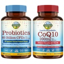 Terranics Probiotics&CoQ10バンドル、ハート&ダイジェクションヘルス、60ビリオンプロバイオティクス、Bioactive Coenzyme Q10 200mg、エクストラバージンオリーブオイル、バンドル&保存