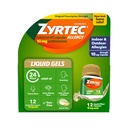 Zyrtec 24 時間アレルギー救済液ゲル、Cetirizine HClアレルギー薬による抗ヒスタミンカプセル、Ranny Nose、Sneezing、Itchy Eyes&More、12 カウント