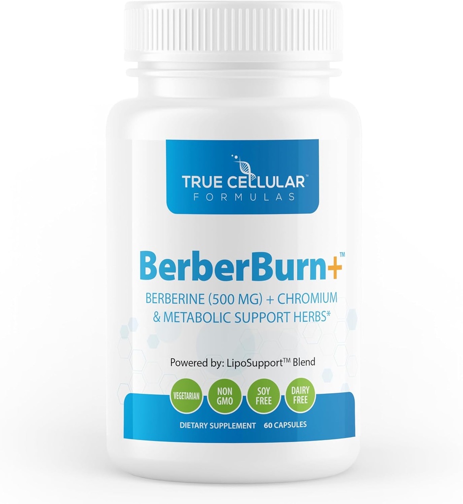 BerberBurn+: Berberineの補足、毎日の健康及びエネルギーのためのマグネシウム及びクロム カプセル、ブーストの死亡率および維持のバランス、健康のための必要な栄養素、60の計算