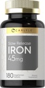 カルライルスローリリースアイアン45mg | 180錠 | ファーラス硫酸塩ミネラルサプリメント | 男性・女性向け | ベジタリアン・非GMO・グルテンフリーのフォーミュラ