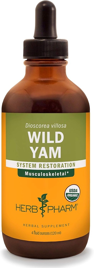 Herb PharmはMusculoskeletalシステム サポートのための有機性ワイルド・ヤムの液体のエキス- 4つのOunceを証明しました