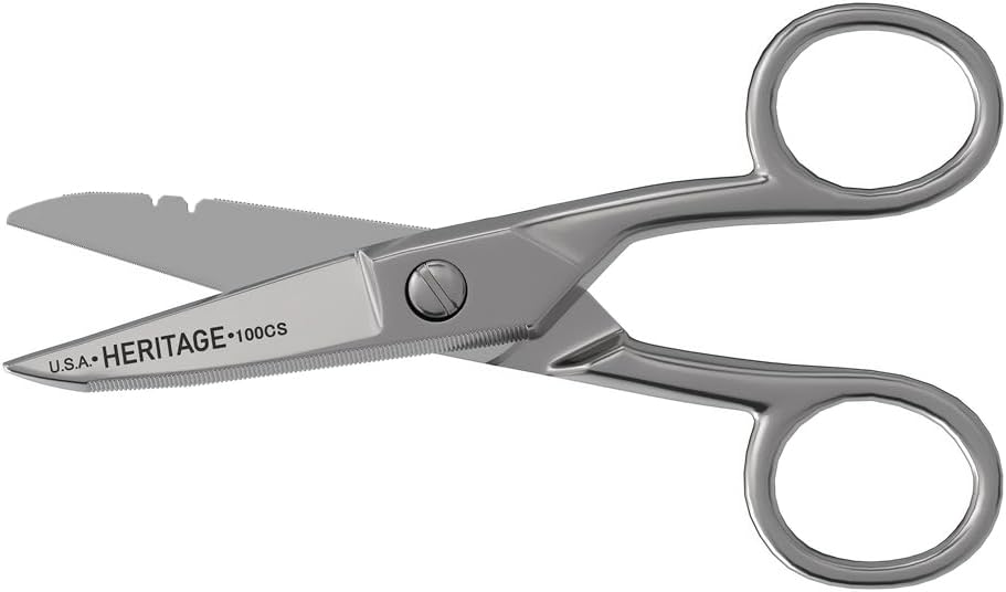 Kleinは米国で、 5.25 インチのニッケル メッキされたスニップ、Blunt の先端およびワイヤー ストリッピングのノッチ、専門および家庭の使用法のための多重Purpose でなされる 100CS の全パルプの精密はさみを、用具を使います
