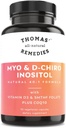 Thomas' all-natural Remedies Myo Inositol Supplement & D-Chiro Inositol Blend Supplement with Folate and Vitamin D3, 40 to 1 Ratio, Non-GMO, No Fillers, CoQ10, 90 Vegan Capsules