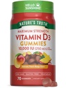 Nature's Truth Vitamin D3グミー | 10000 IU | 70カウント | ピーチマンゴーフレーバー | ベジタリアン・非GMO・グルテンフリー対応サプリメント