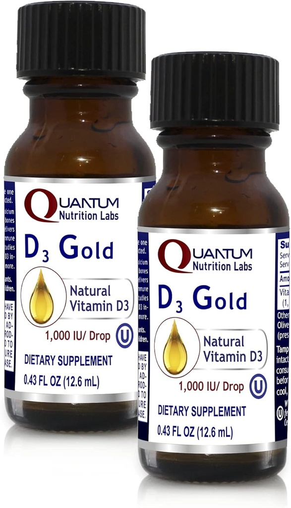 QNL D3の金-ビタミンDの液体の低下-骨の強さの補足-Cardiovascular及び免疫サポート-優れた健康及びウェルネス プロダクト-0.43のflのoz (2のパック)を提供して下さい