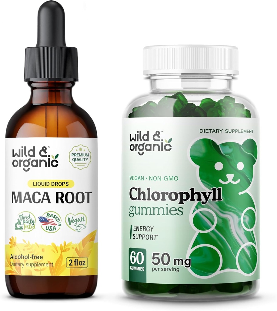 ワイルド&オーガニックマカルートチンキ 2 fl oz & Chlorophyll Gummies