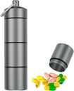 大きいKeychainの丸薬のホールダー、EFFIET 3のコンパートメントの金属の丸薬のフォブの箱、緊急の丸薬/Vitamin/Fishオイル/カプセル、旅行、ハイキング、キャンプのために防水して下さい(マットは終わりました)