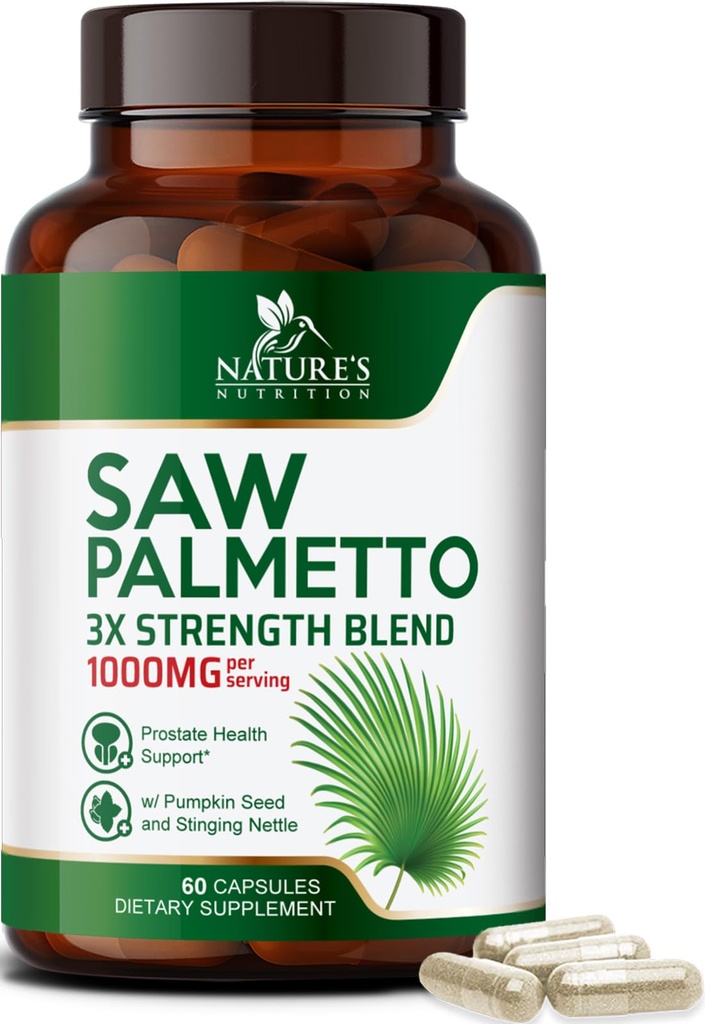 人の1000MG - 3Xの強さの前立腺の健康の補足 - 草のエキスの補足-人の健康サポートのための前立腺の補足、前立腺の尿路及び毛の健康サポート- 60のカプセル