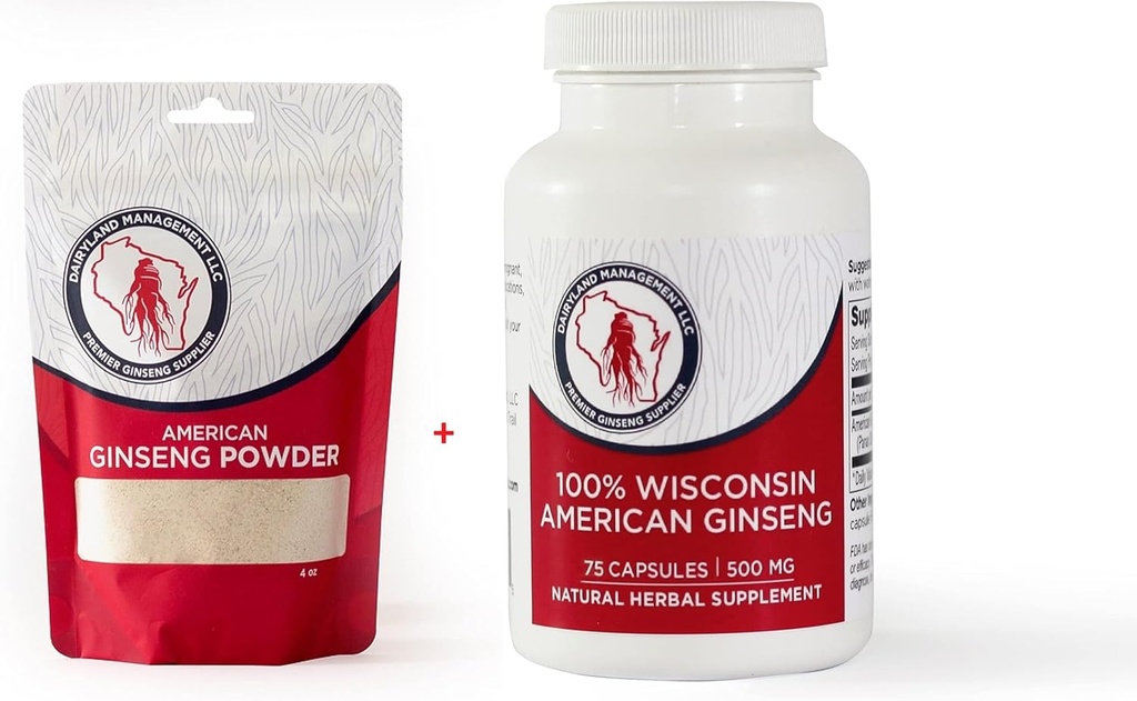 酪農場のアメリカ人のGinsengの粉4のozおよびカプセルはWisconsinのGinsengの75のctのパック-ファーマーからの消費者の西洋に渡します