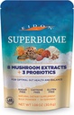 Eidon SuperBiome、きのこのプロバイオティクスの粉のブレンド、Gut Balance、有機玲石、チャガ、ライオンのマネ、コルディプス、トルコの尾、シタケ、マイタケ、Phelinus、30のサービングとのMicrobiomeの健康の補足