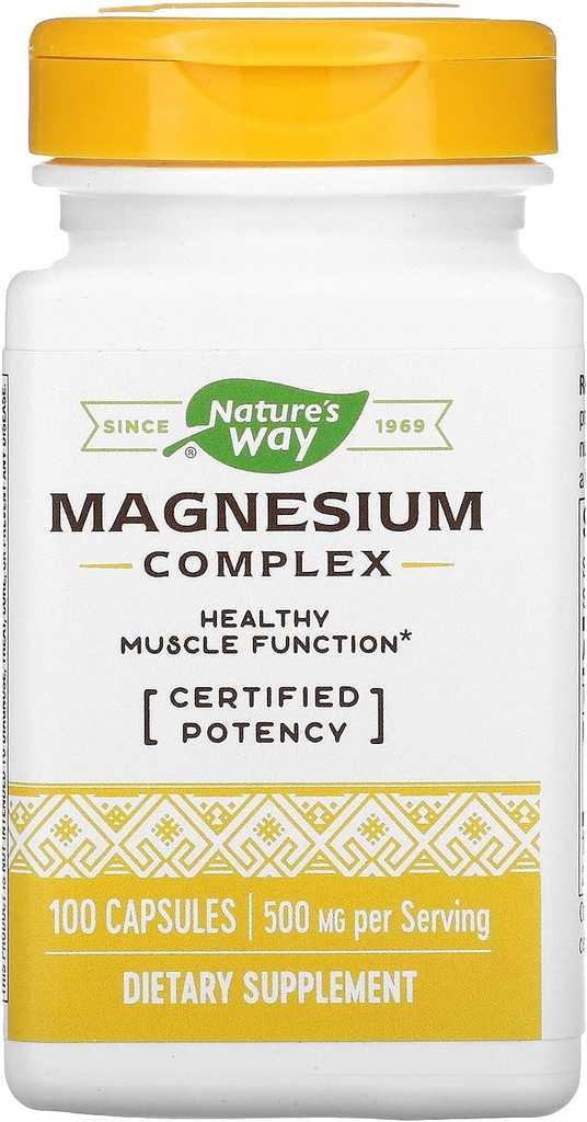 Nature's Wayプレミアムマグネシウムコンプレックスサプリメント、500mg/サービング、100カプセル