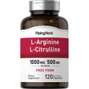 パイピングロックL-アルギニンL-シトルリンサプリメント1500mg | 120カプセル | 無料のフォームピル | 男性と女性のために | 非GMO、グルテンフリー