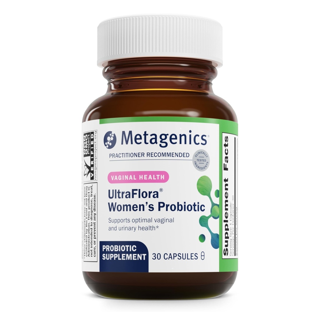 メタジェニックス UltraFlora Women’s Probiotic – 腟の健康、イーストバランス&尿路の快適性のための保存安定性の高いサプリメント – Lactobacillus GR-1 & RC-14 – 非GMO – 30カプセル*