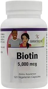 BariatricPal ビオチン5,000のmcgの容易なSwallowのカプセル(120ctのびん)