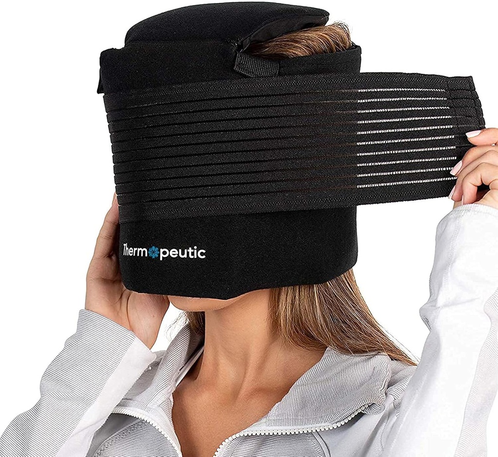 ウェアラブルアイスパックミグリンリリーフキャップ | テンション頭痛リリーフキャップ、ミグリン&スキンアイスビーニーミグリンキャップ | 頭痛アイスパック/ミグリンマスクw/コンプレッションストラップ