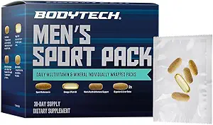BODYTECH MenaTMs Sport Packは、毎日のマルチビタミン、ミネラル、サプリメントパックを個別にラップ(30日間供給)