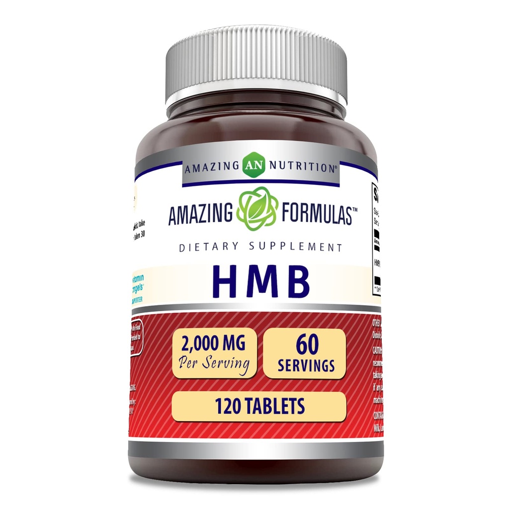 アメージングフォーミュラ HMB(β-ヒドロキシβ-メチルブチル酸塩) サプリメント | 2000 Mg / サービング | 120錠 | 非GMO | グルテンフリー | アメリカ製