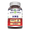 アメージングフォーミュラ HMB(β-ヒドロキシβ-メチルブチル酸塩) サプリメント | 2000 Mg / サービング | 120錠 | 非GMO | グルテンフリー | アメリカ製