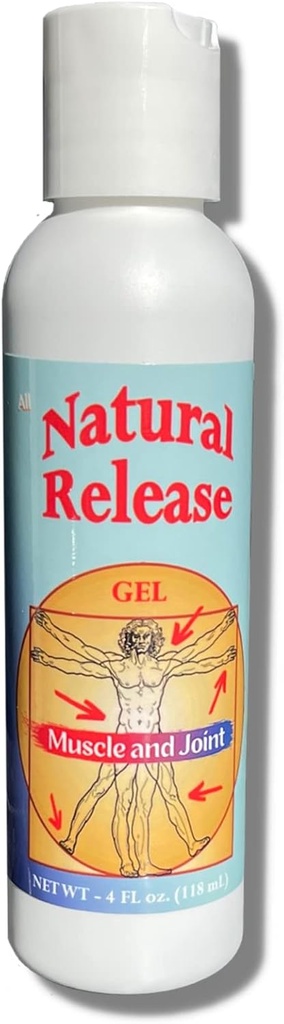 Natural Release Muscle & Joint Gel for Humans - Relief for Sore Back, Knees, HIPS, Muscle Stress, Night Cramps, Aches, Strains, Discomfort - Fast Acting, Menthol Free (4 oz)